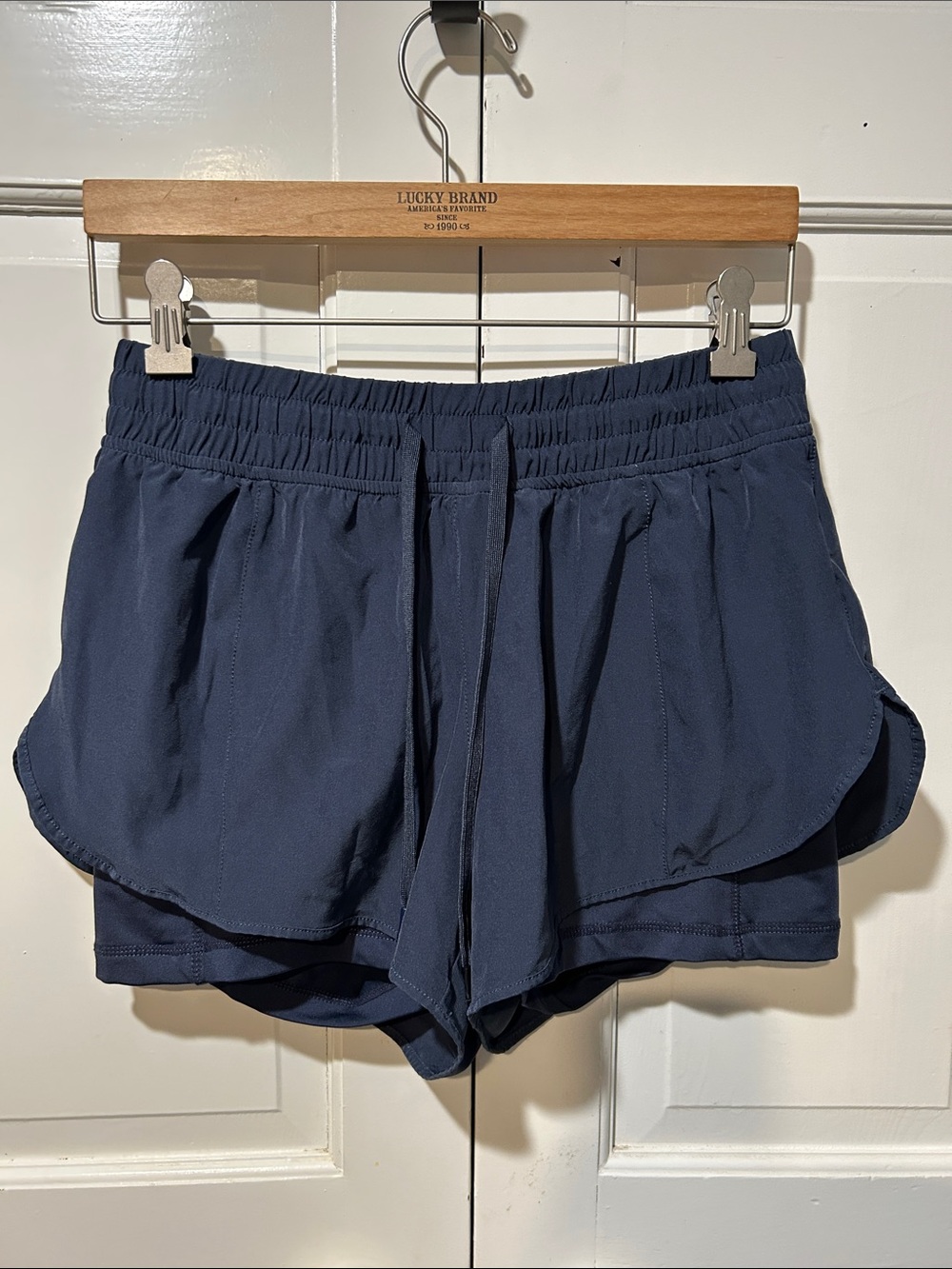 90 Degree By Reflex Navy Blue Athletic Layered Shorts